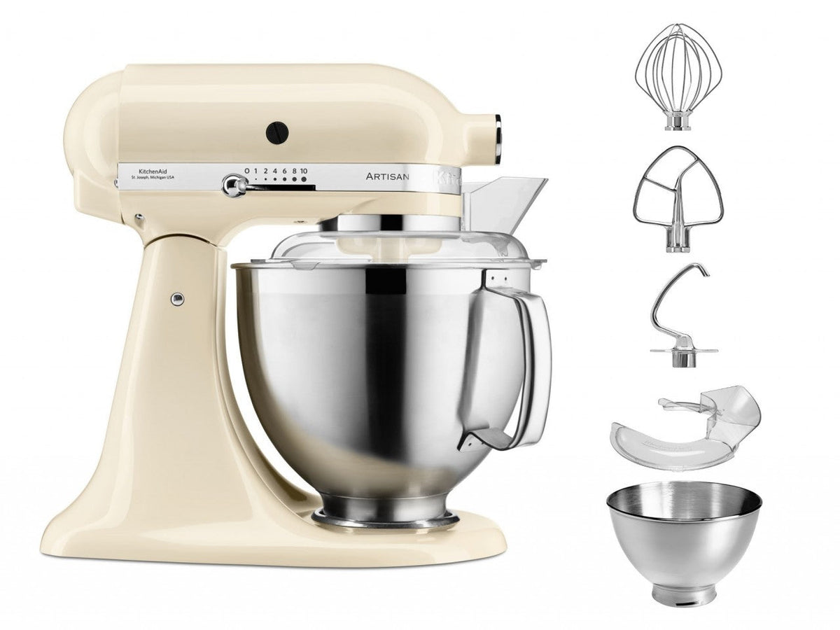 KitchenAid 4,8 L 5KSM185 Artisan Küchenmaschine Profiset Fleischwolf+Spritzgebäck+Gemüseschneider+Pürie
