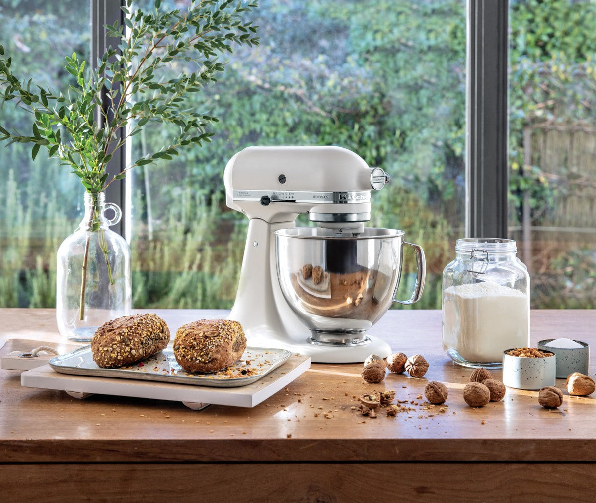 KitchenAid 4,8 L 5KSM185 Artisan Küchenmaschine Profiset Fleischwolf+Spritzgebäck+Gemüseschneider+Pürie