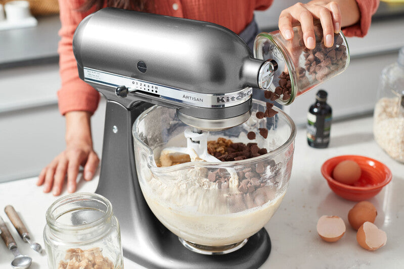 KitchenAid 4,8 L 5KSM185 Artisan Küchenmaschine Profiset Fleischwolf+Spritzgebäck+Gemüseschneider+Pürie
