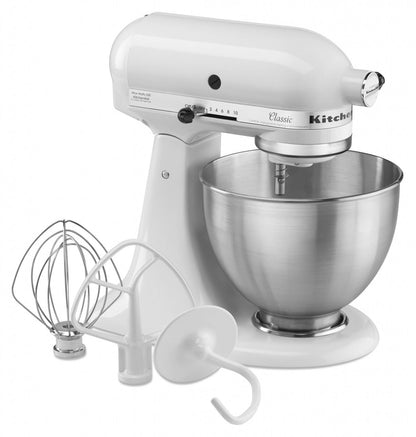 KitchenAid Classic 5K45SS Küchenmaschine 4,3 L Set mit Schüssel und Spritzschutz